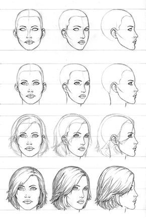 290x438 Female Face Drawing Template Face Drawing Tutorial Female More - Face Drawing Template