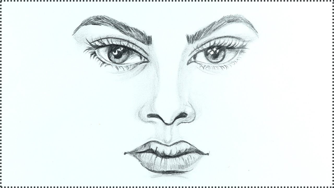 1280x720 How To Draw A Face Human Face Drawing Tutorial Step - Face Drawing Tutorial