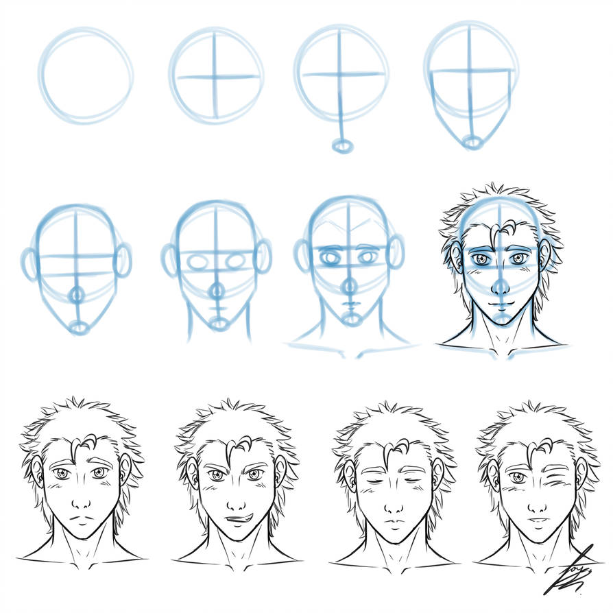 Face Drawing Tutorial at PaintingValley.com | Explore collection of ...