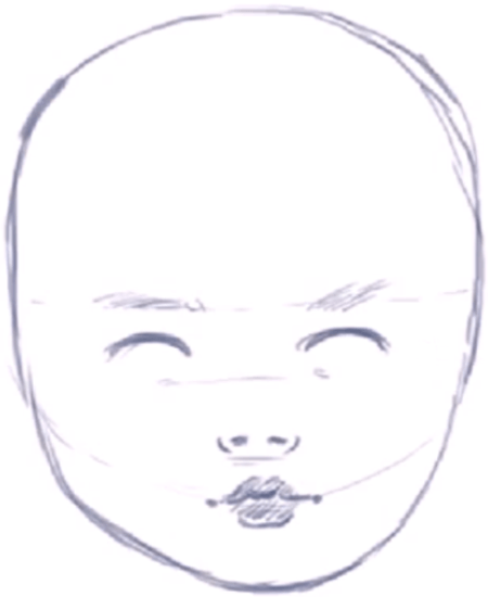 450x550 How To Draw A Baby's Face Head With Step - Face Easy Drawing