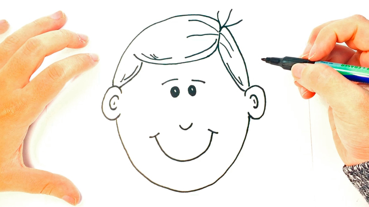 1280x720 Drawing Faces For Kids And How To Draw A Boy For Kids Boy Face - Face Easy Drawing