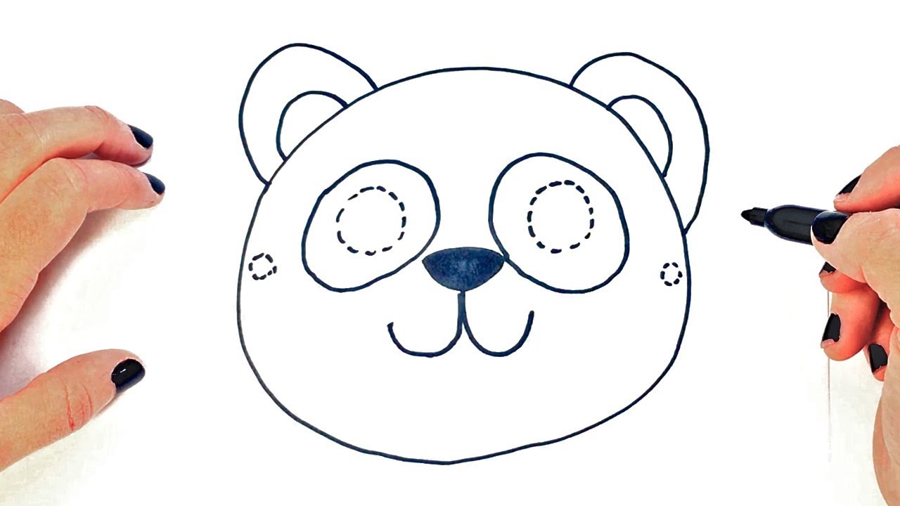 1280x720 How To Draw A Bear Mask Step - Face Mask Drawing