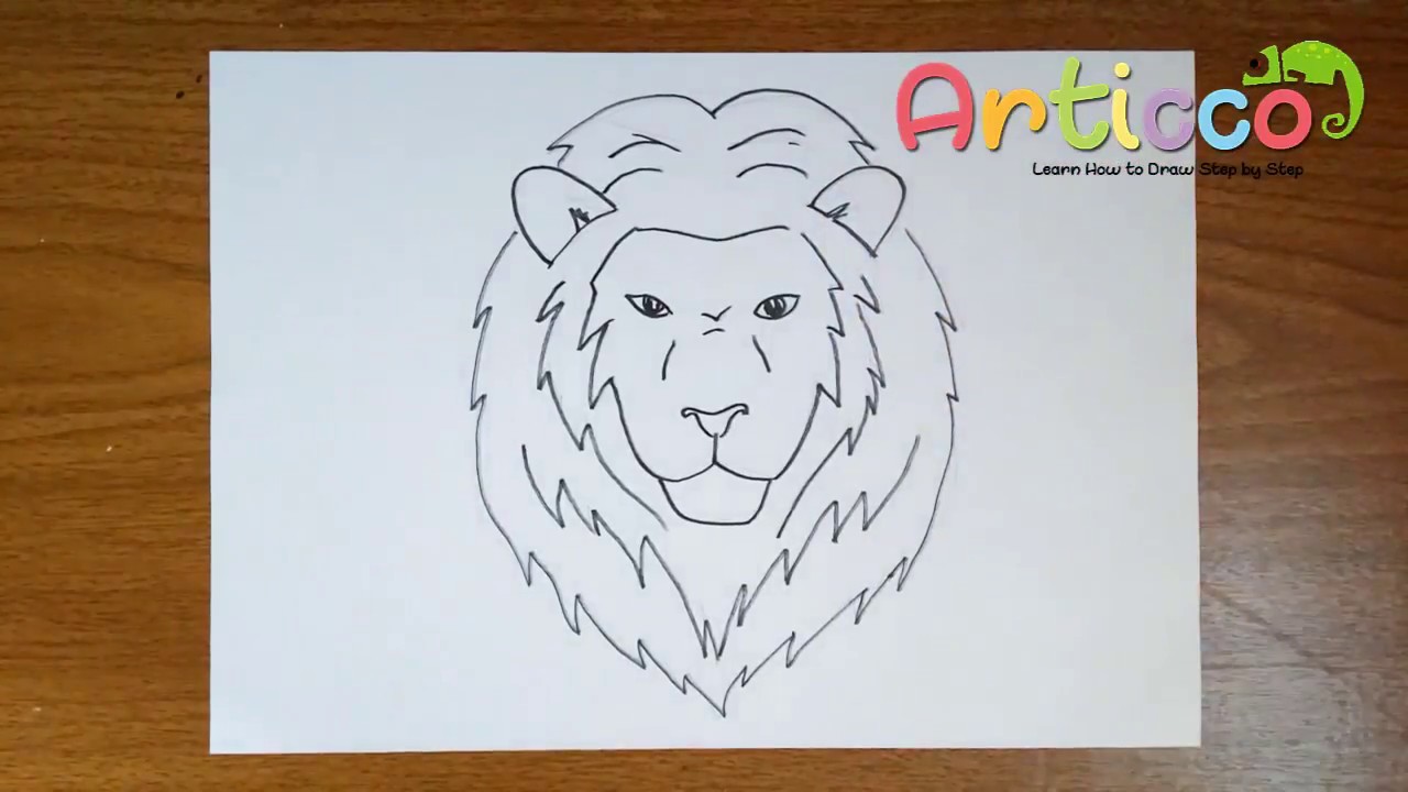 1280x720 How To Draw A Lion Face Step - Face Of Lion Drawing