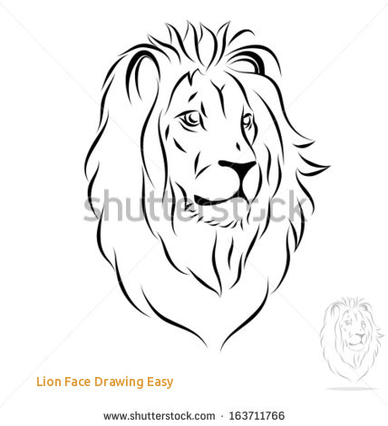428x470 Lion Face Drawing Easy - Face Of Lion Drawing