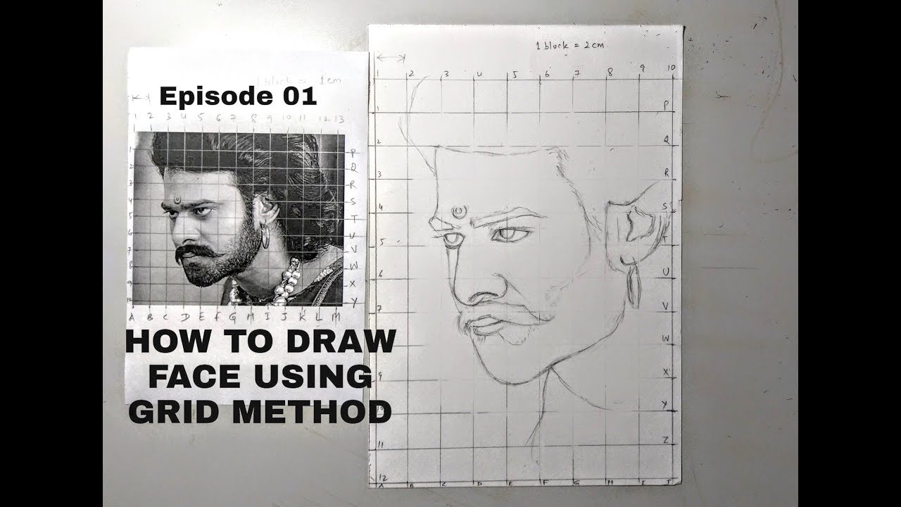 1280x720 How To Draw A Face Using Grid Method Episode On Outline Drawing - Face Outline Drawing