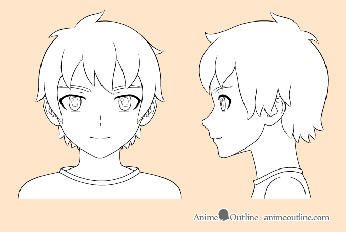 675x453 Step Anime Boy's Head Face Drawing Tutorial - Face Outline Drawing