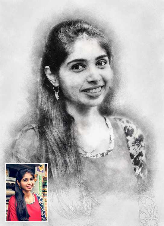 544x750 Order Pencil Sketch Portrait Online From India - Face Pencil Drawing