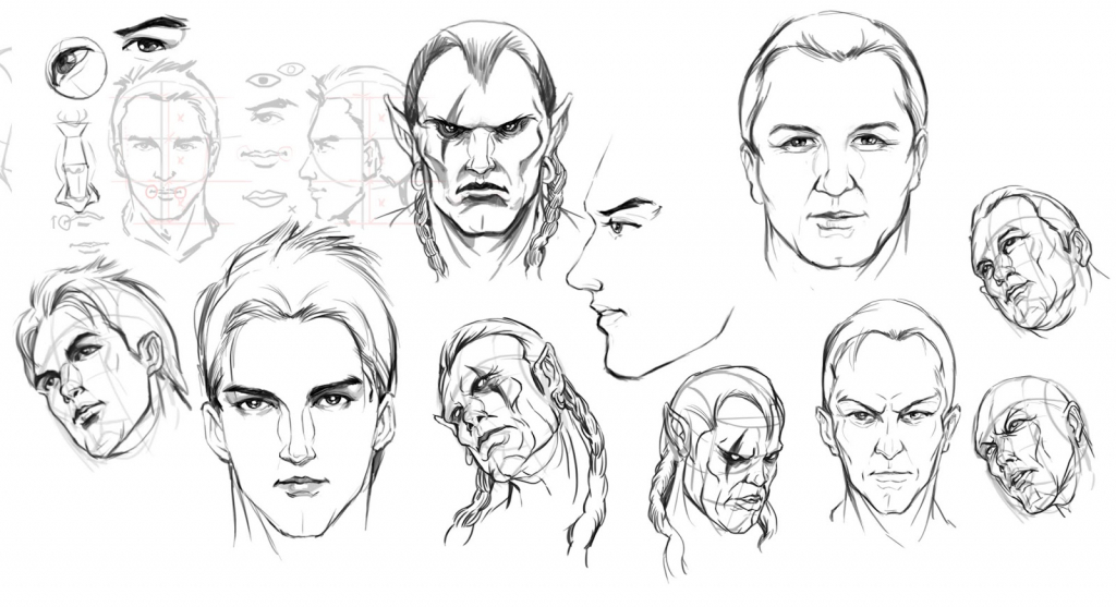 1024x557 Male Drawing Perspective For Free Download - Face Perspective Drawing