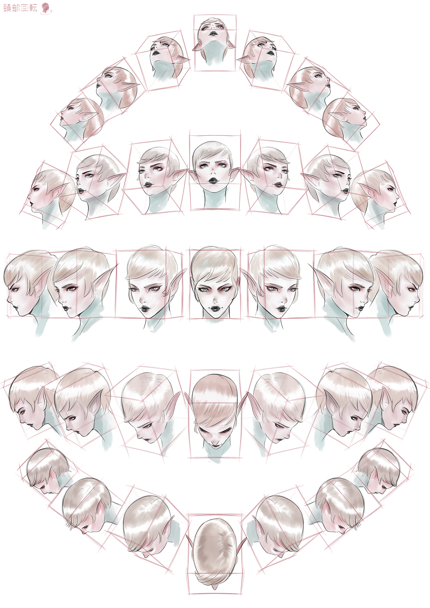 1400x1980 Comic Art Reference Faces In Perspective - Face Perspective Drawing