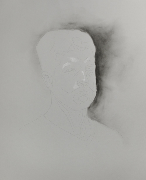 500x614 How To Draw A Charcoal Portrait Step - Face Portrait Drawing