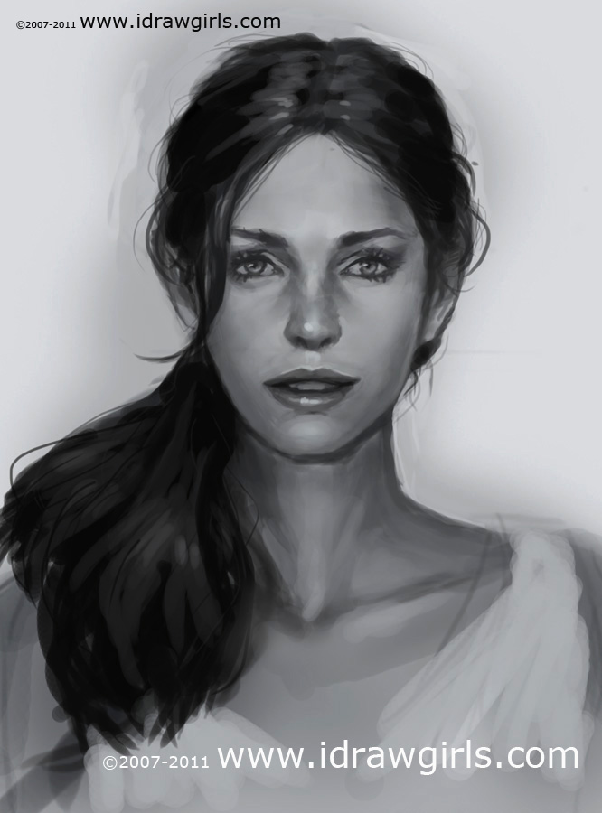 666x900 Draw Realistic Face Front View - Face Portrait Drawing