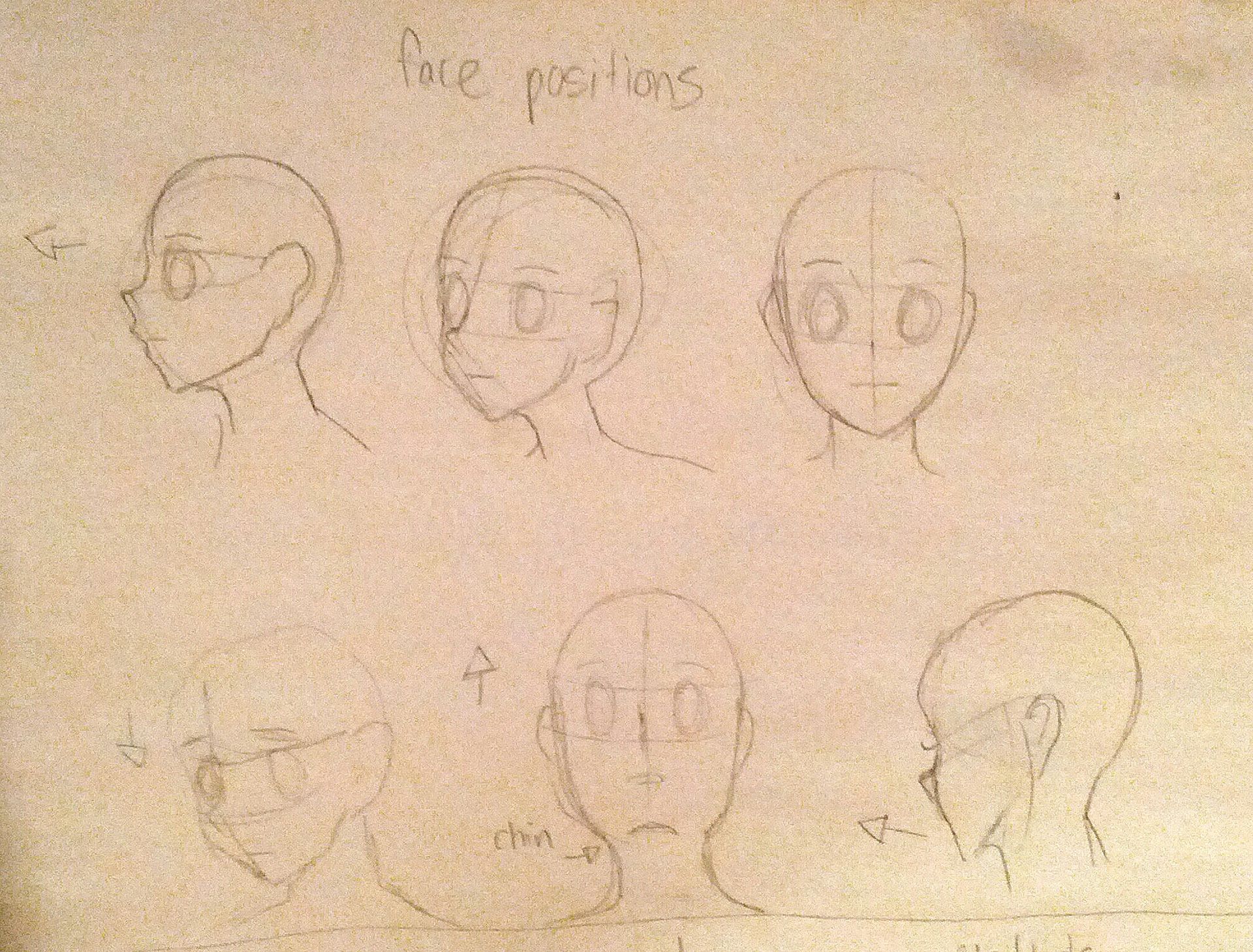 1920x1459 How To Draw Anime - Face Positions Drawing