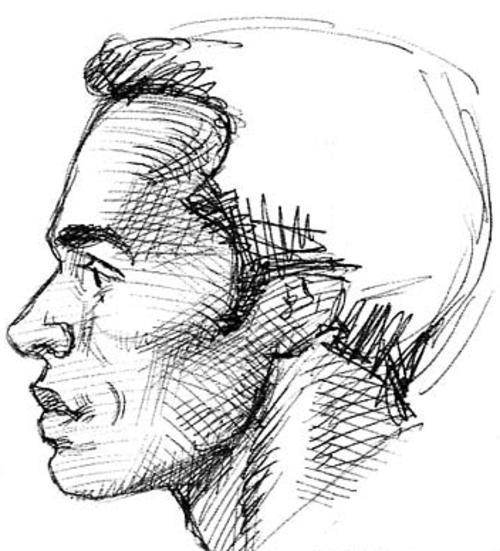 500x551 How To Draw A Face Profile - Face Profile Drawing