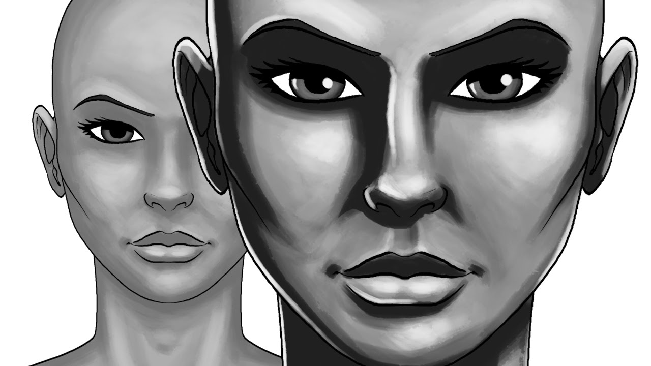 1280x720 How To Use Light And Shadow On Faces - Face Shadow Drawing