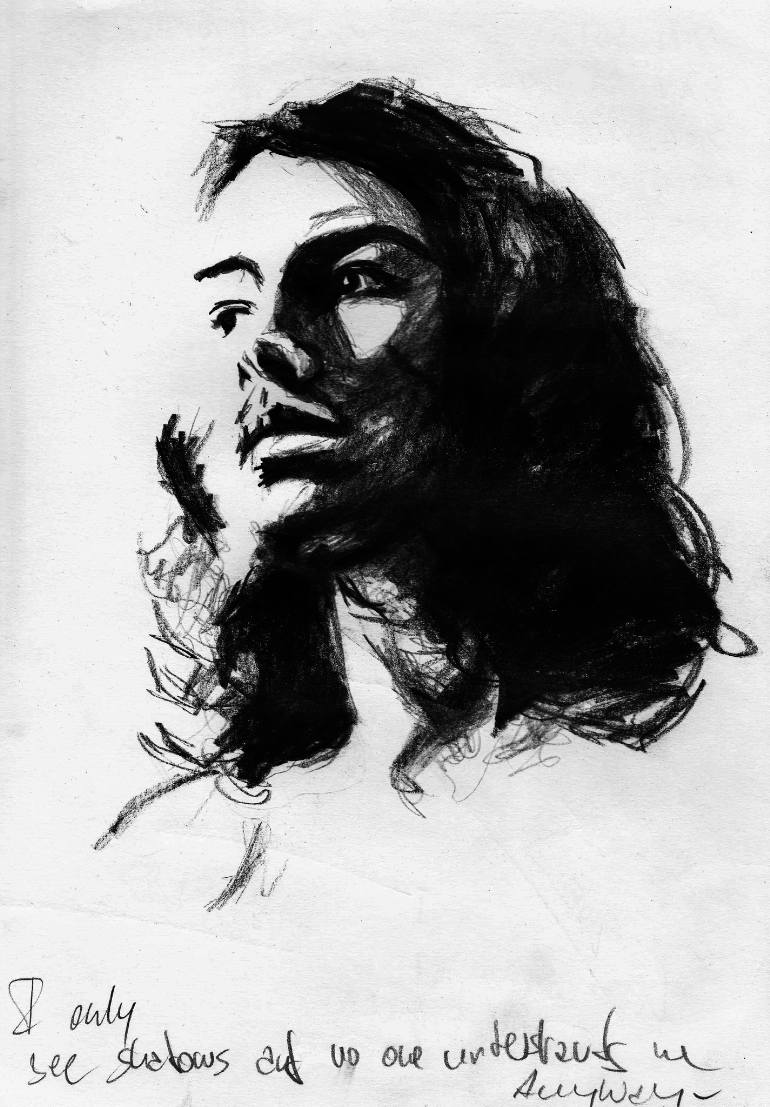 770x1107 I Only See Shadows Drawing - Face Shadow Drawing