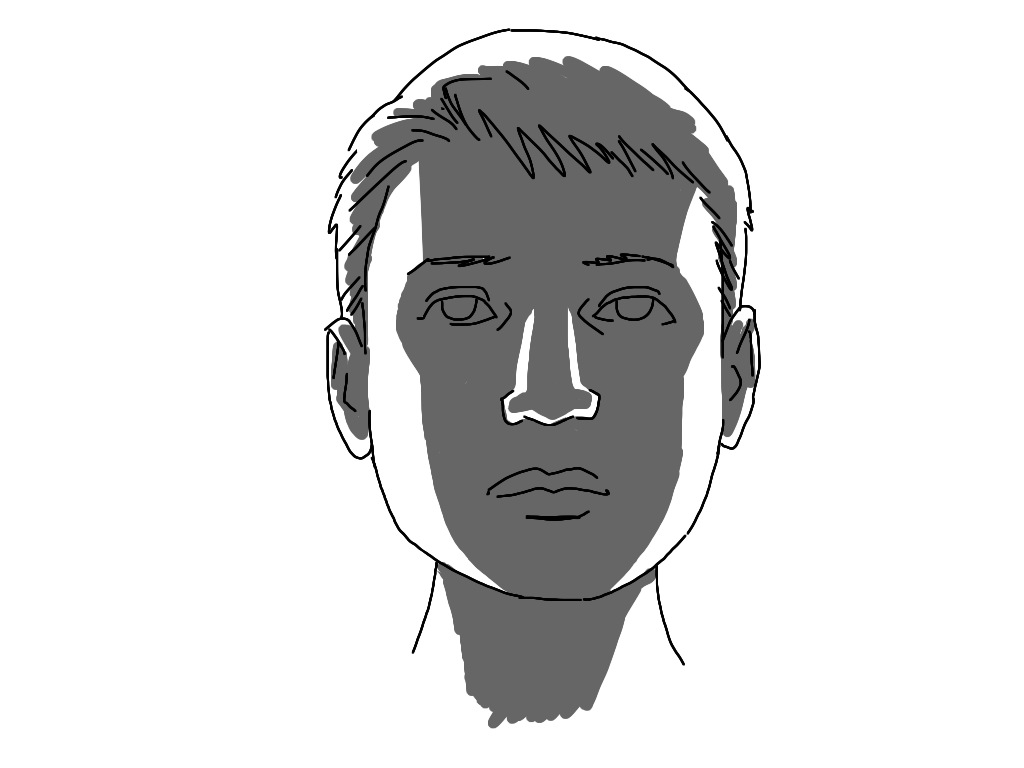 1024x768 Art Tutorial Light And Shadow On A Face - Face Shadow Drawing