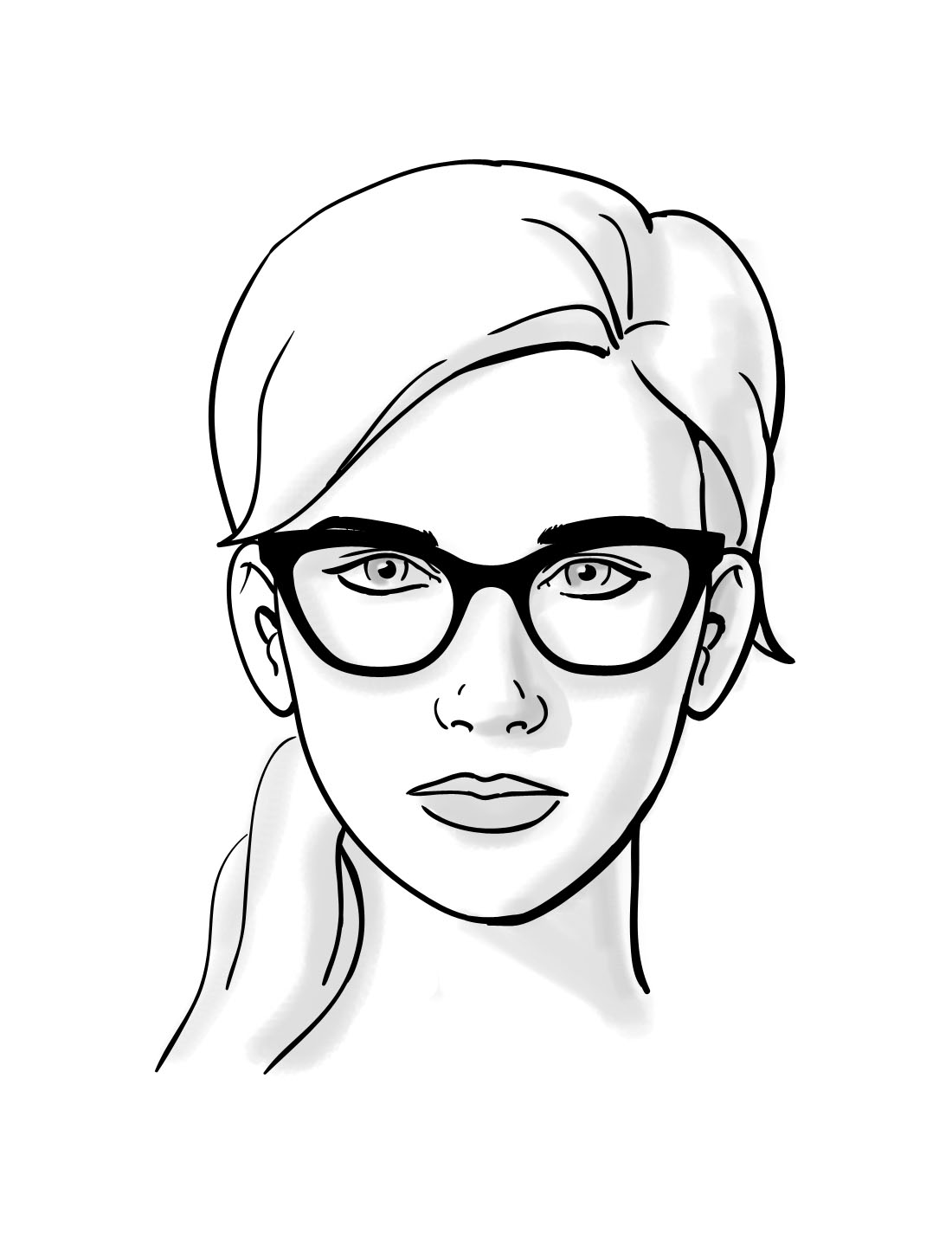 1100x1424 How To Choosing Glasses For Heart Face Shapes Clearly Canada - Face Shape Drawing