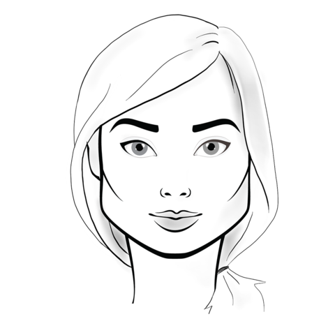 Face Shape Drawing at PaintingValley.com | Explore collection of Face ...