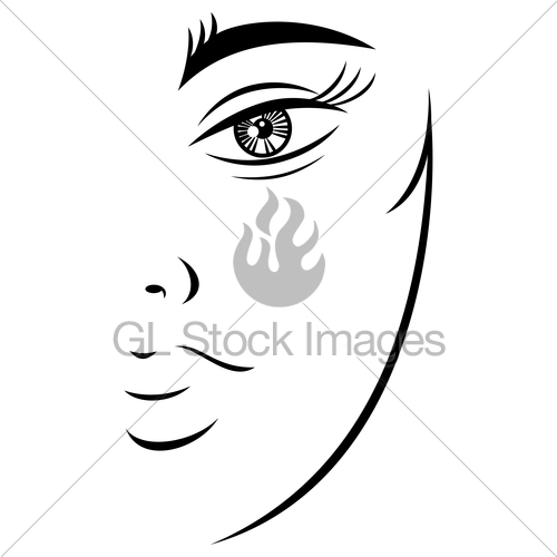 500x500 silhouette drawing feminine teenager face gl stock images - Face Silhouette Drawing