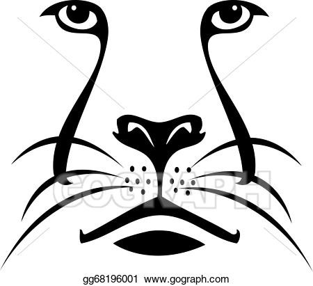 450x411 Vector Art Lion Face Silhouette Logo Clipart Drawing - Face Silhouette Drawing