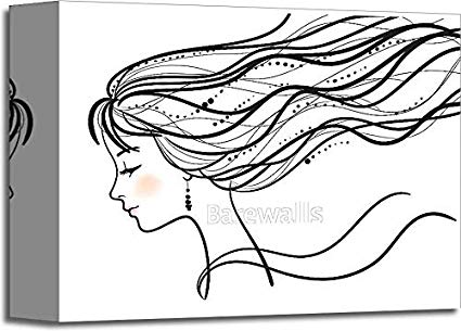 425x305 Barewalls Beautiful Woman Face Silhouette Gallery - Face Silhouette Drawing