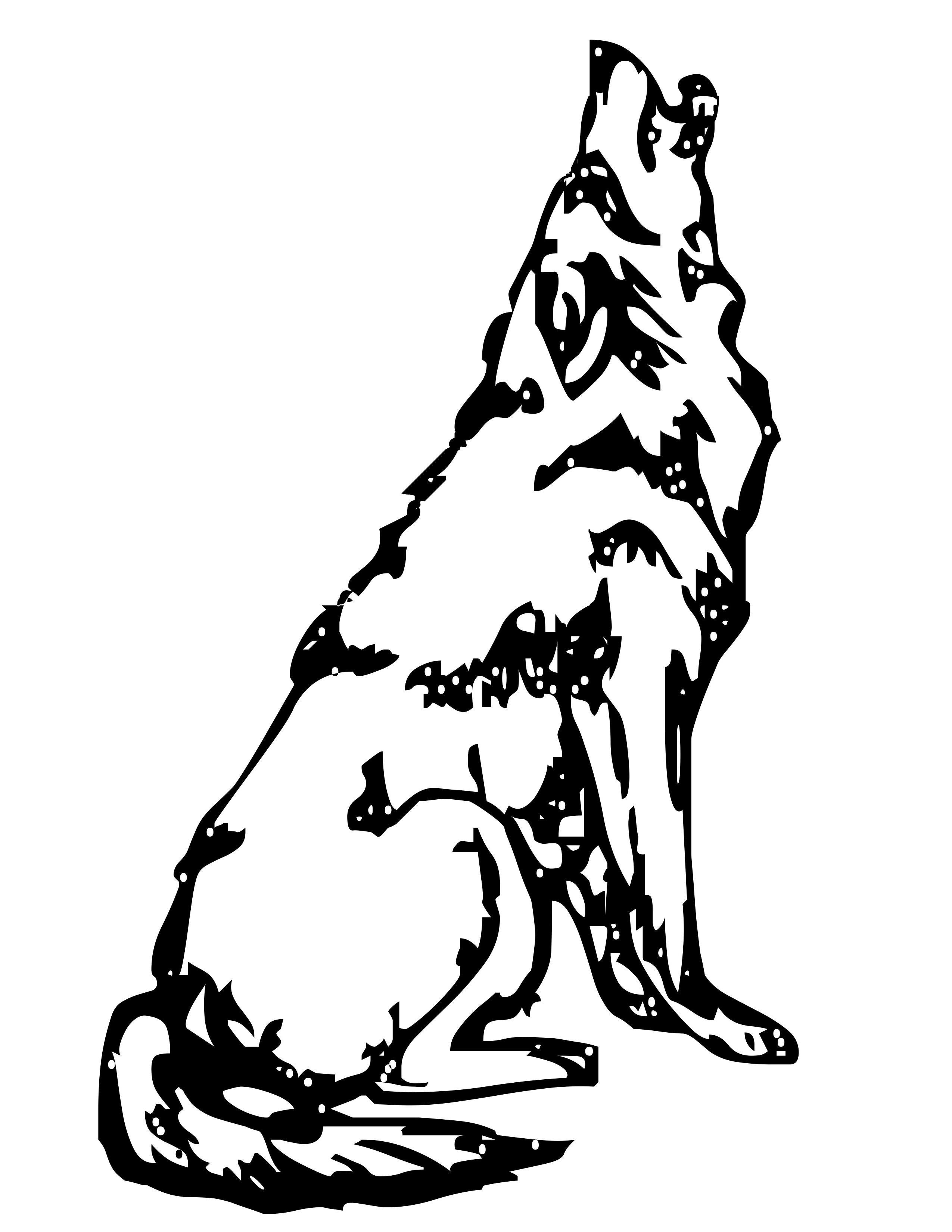 2550x3300 Best Wolf Face Silhouette Drawing - Face Silhouette Drawing