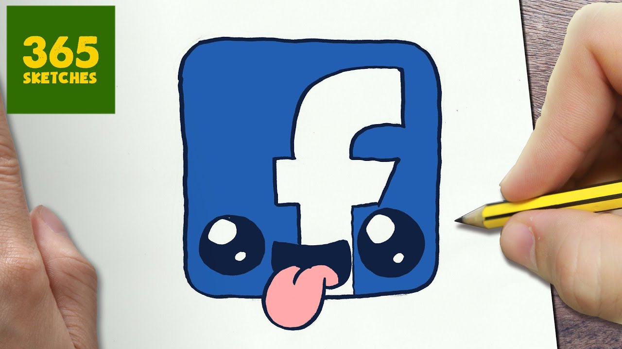 1280x720 how to draw a facebook logo cute, easy step - Facebook Drawing