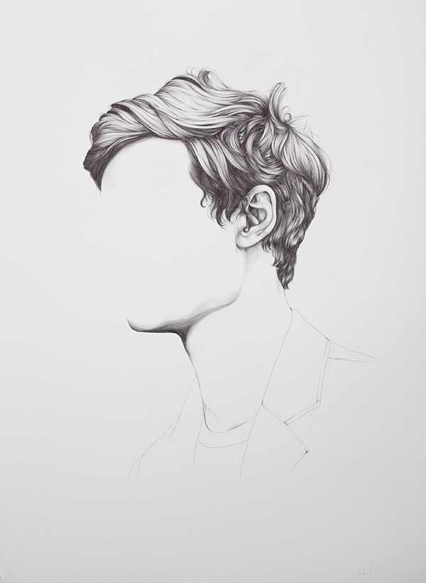 black and white faceless drawings