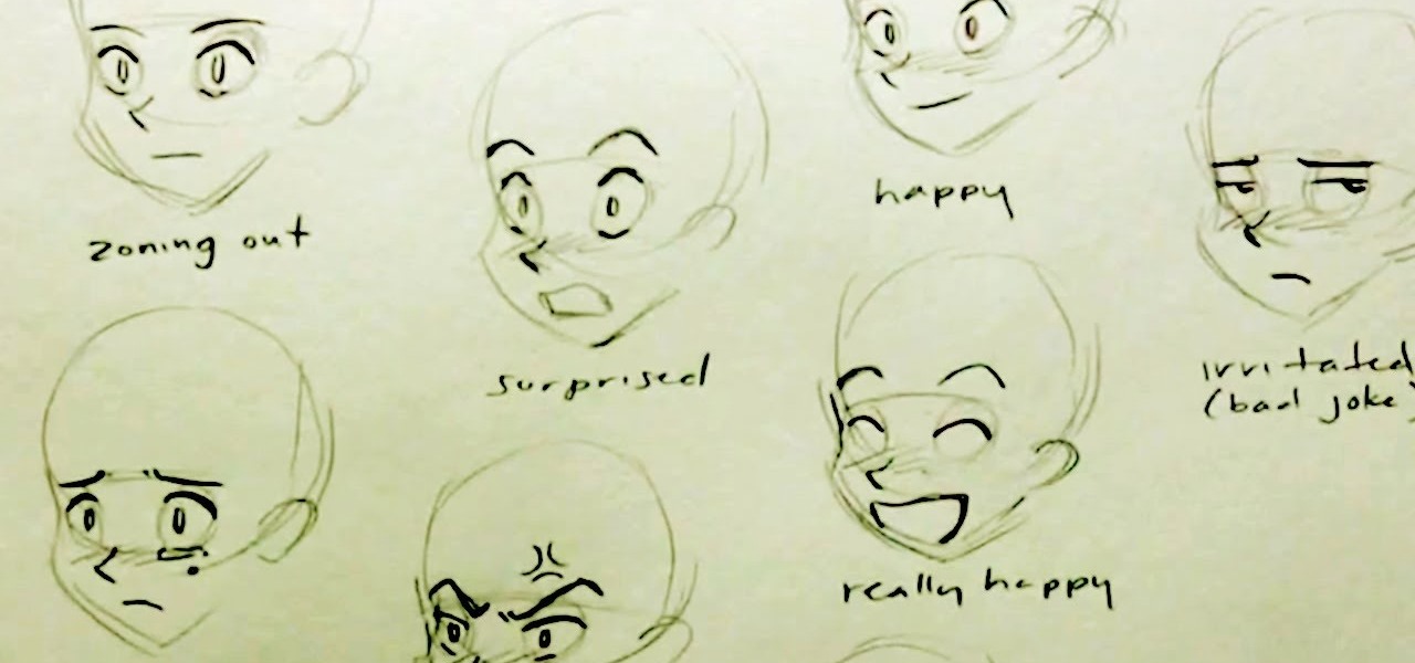 1280x600 how to draw multiple manga facial expressions drawing - Facial Expressions Drawing
