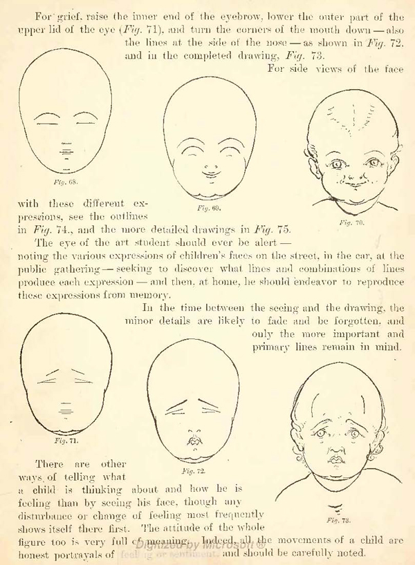 600x818 how to draw kids and children from the back with facial - Facial Expressions Drawing For Kids