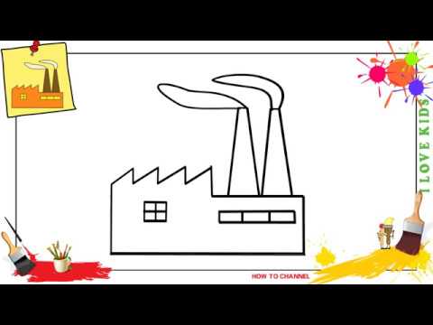 480x360 How To Draw A Factory Easy Step - Factories Drawing