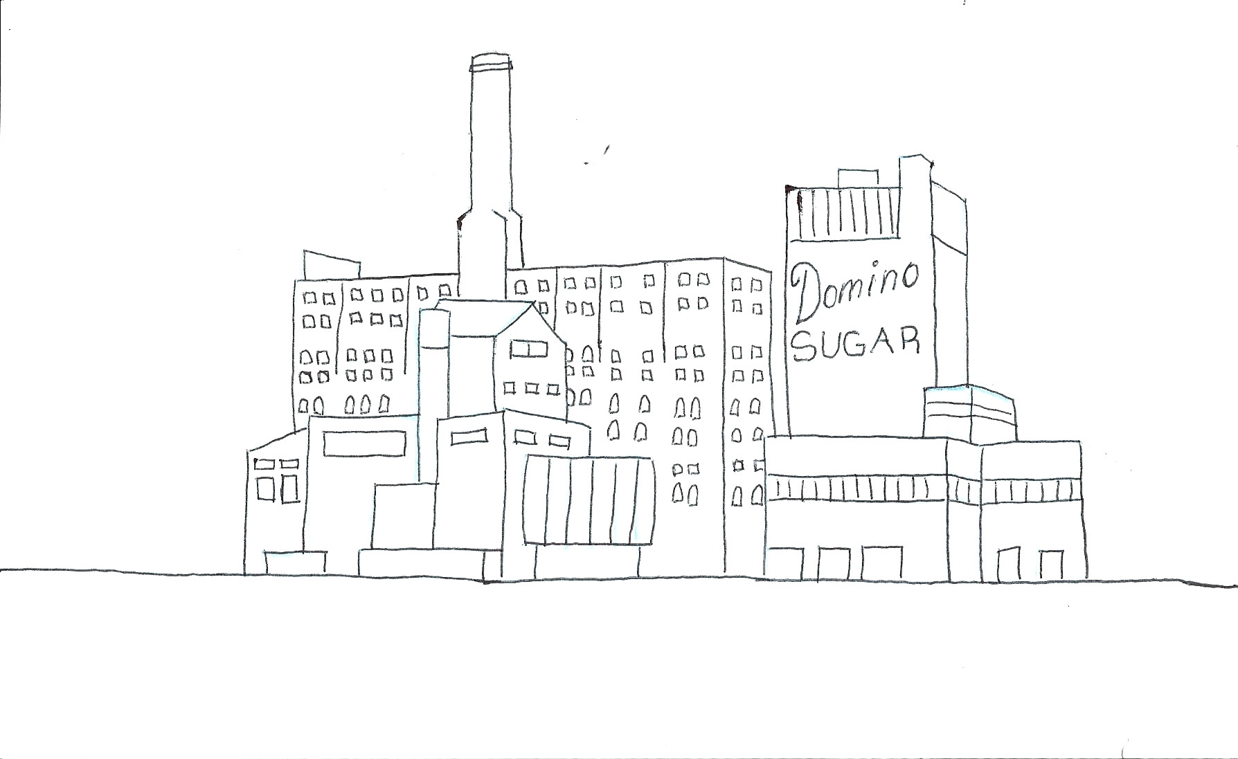 factory town drawing