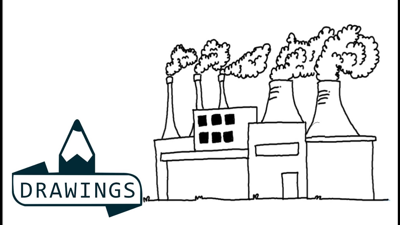 1280x720 Speed Drawing How To Draw A Factory - Factories Drawing