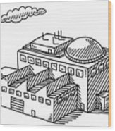 163x186 industry factory building drawing art print - Factory Building Drawing