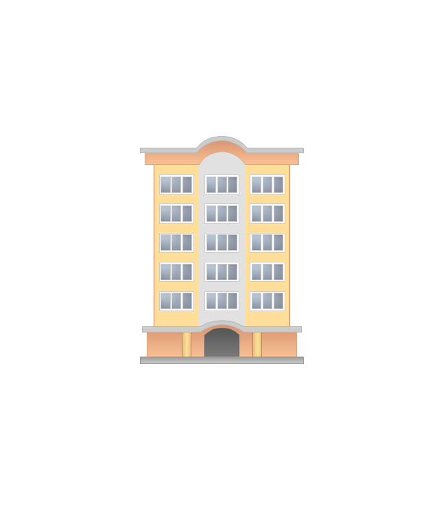 640x738 Buildings And Green Spaces - Factory Building Drawing
