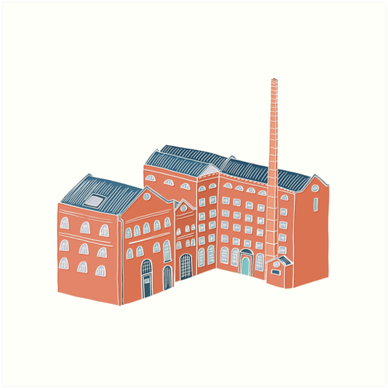550x550 little kelham island factory drawing art prints - Factory Drawing