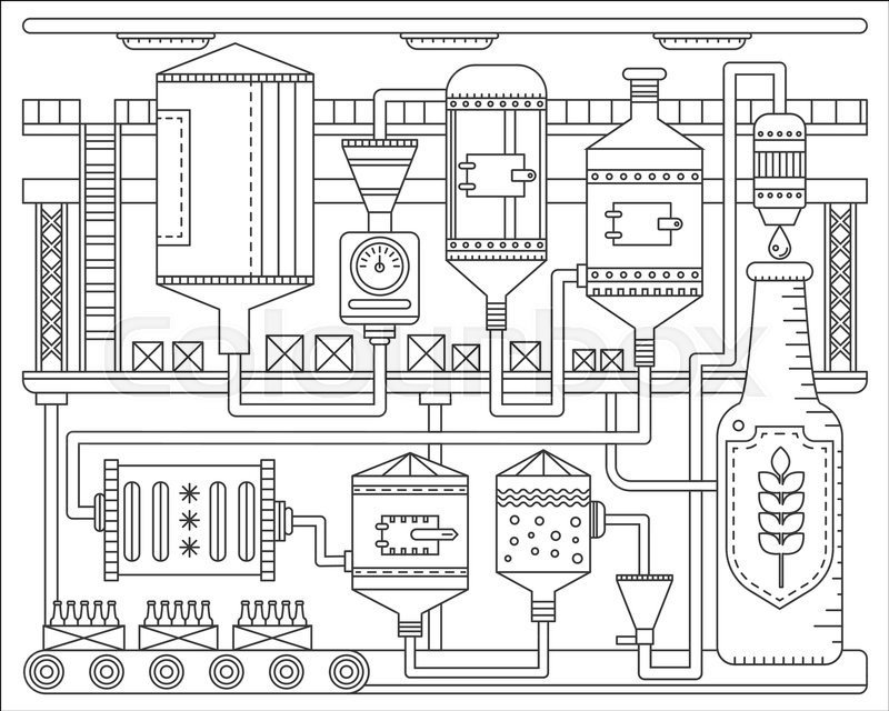 Схема пивоварения вектор