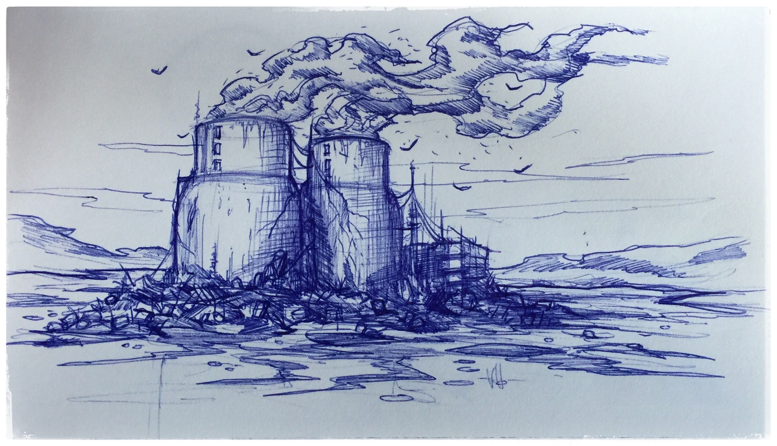Factory Pollution Drawing at PaintingValley.com | Explore collection of