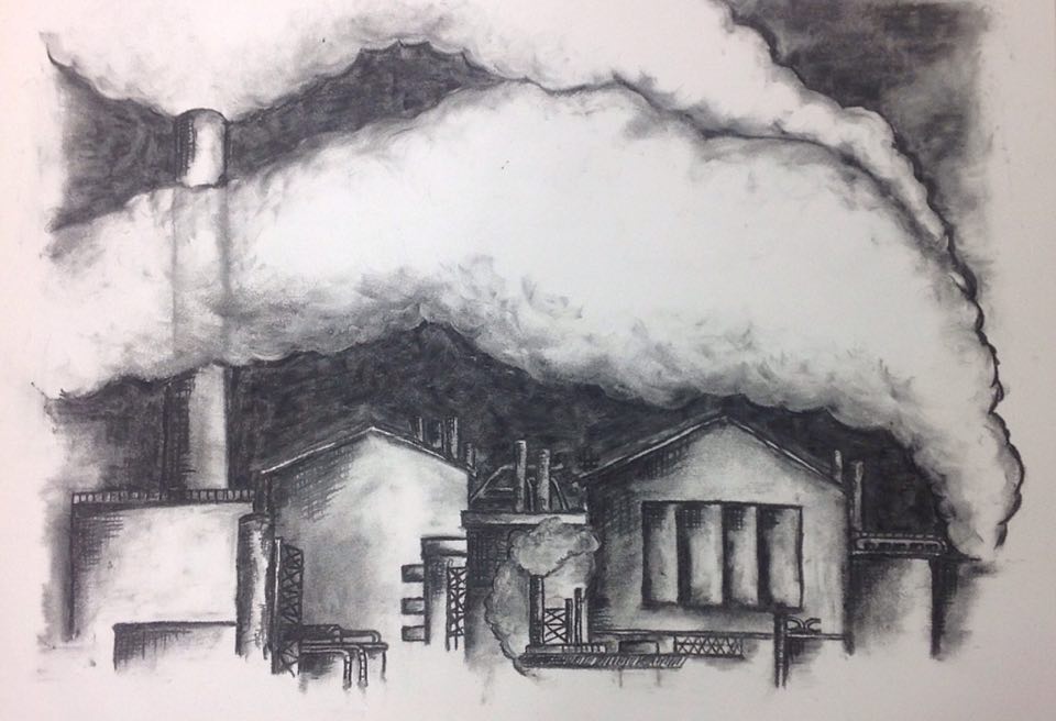 960x656 Art Student - Factory Pollution Drawing