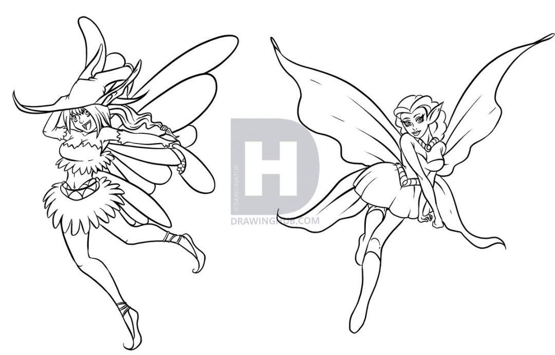 1080x690 How To Draw Fairies, Step - Faerie Drawing