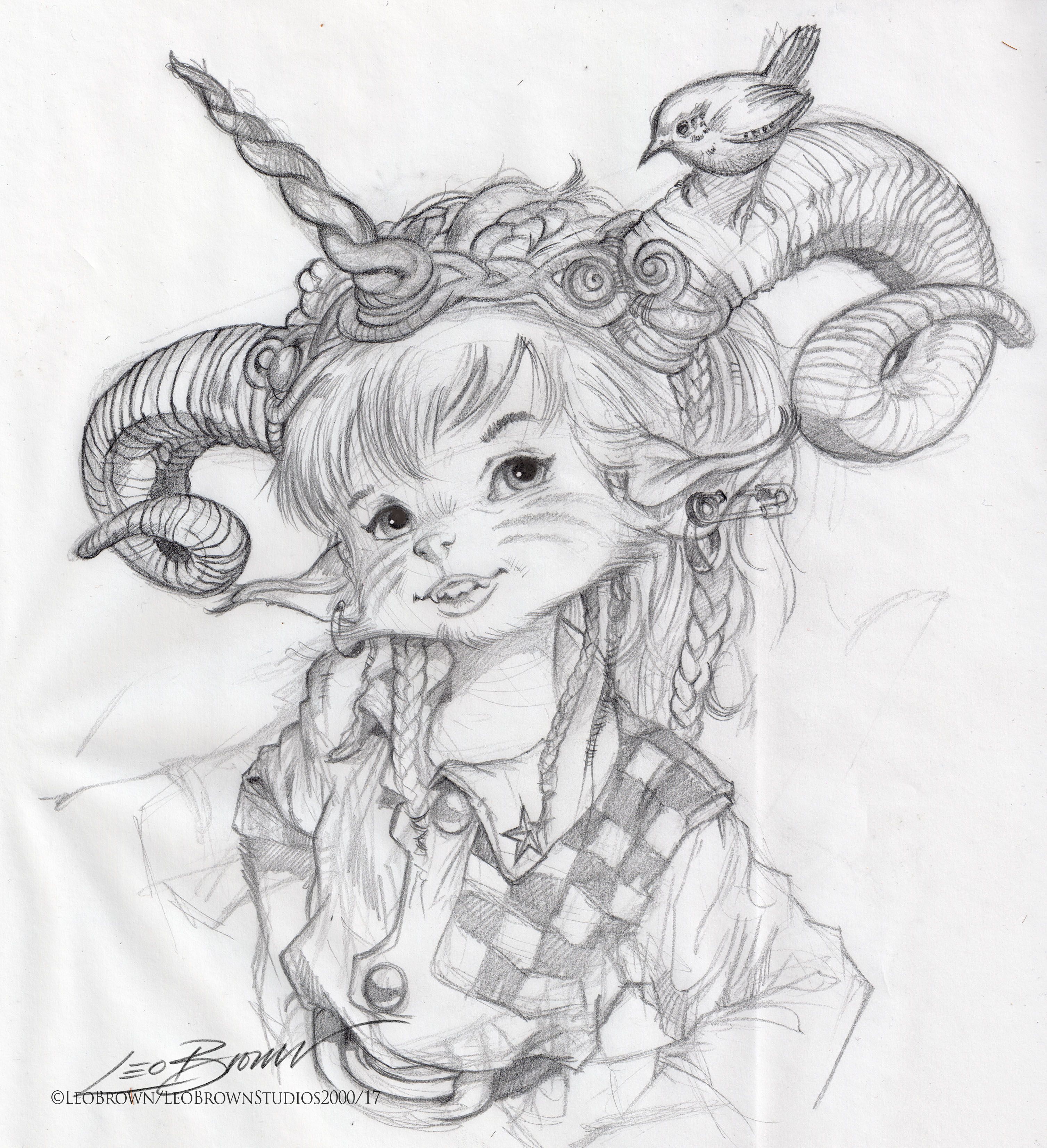 3015x3304 sketch of stargazer pea, wip for the faerie prince stargazers - Faerie Drawing