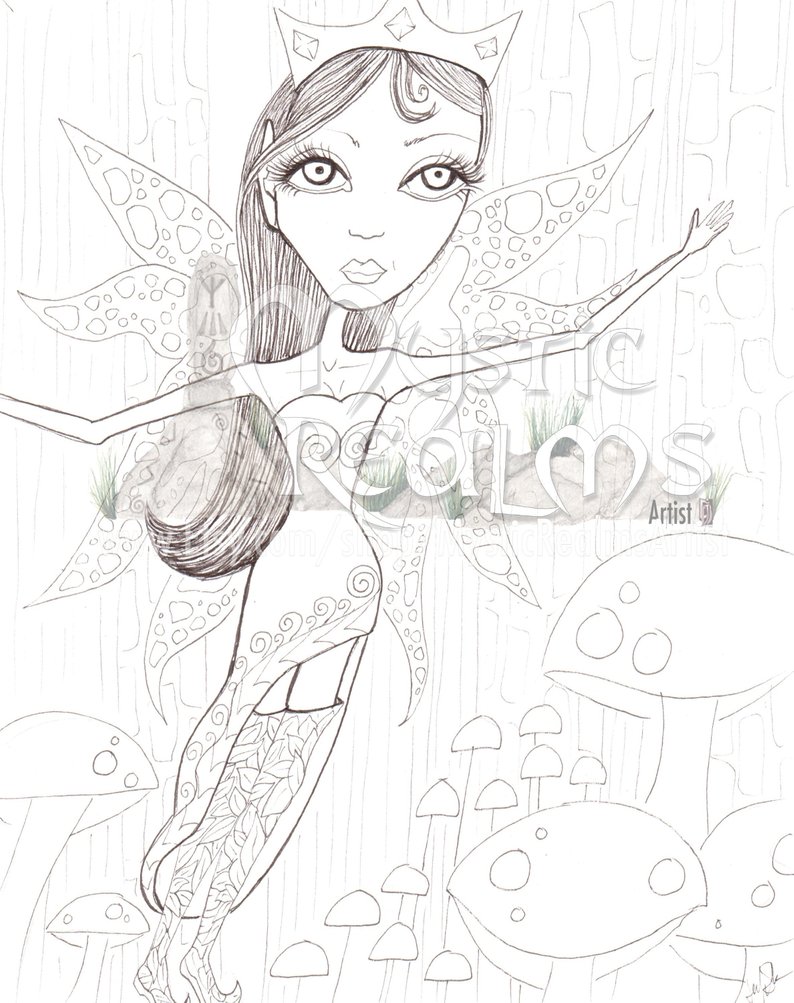 794x1003 Woodland Fairy Coloring - Faerie Drawing