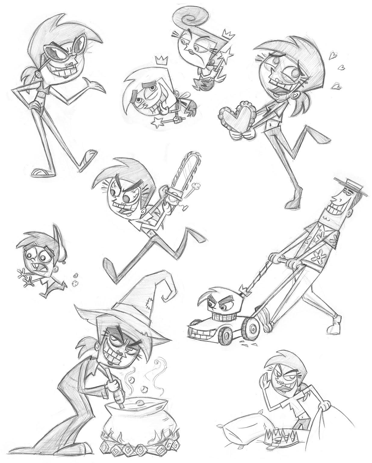 1236x1538 joey mcinnis' scribblins fairly odd parents style study - Fairly Odd Parents Drawing