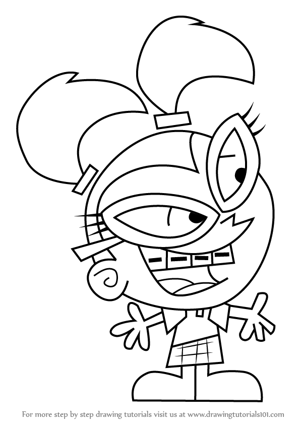 599x845 Learn How To Draw Tootie From The Fairly Oddparents - Fairly Odd Parents Drawing