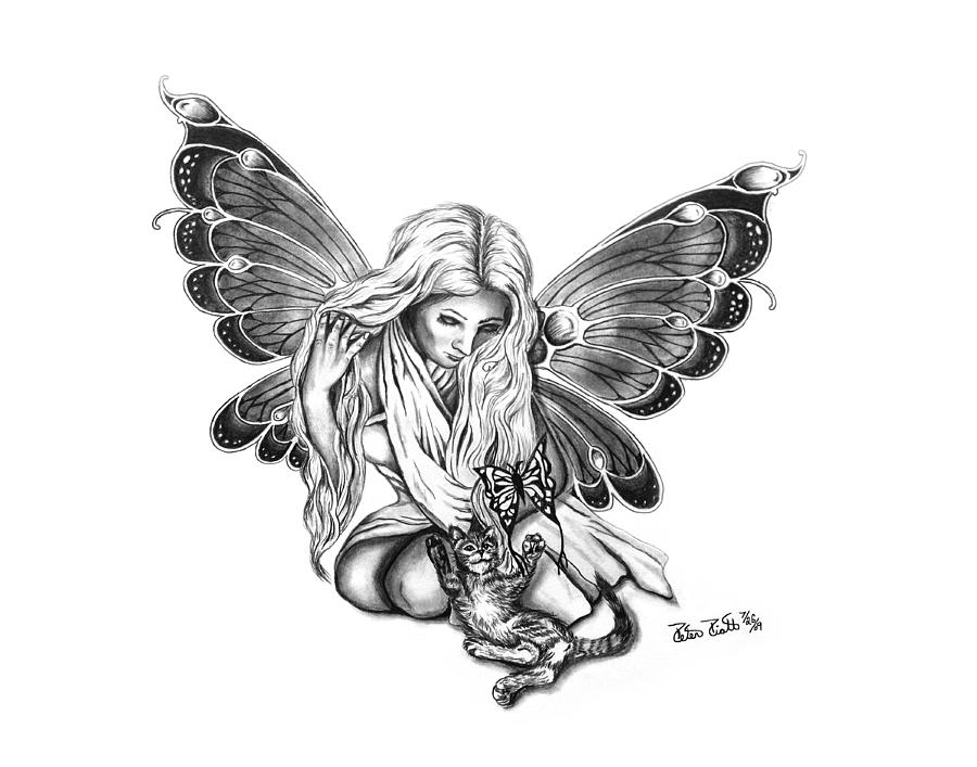 Fairy Black And White Drawings at PaintingValley.com | Explore collection of Fairy Black And ...