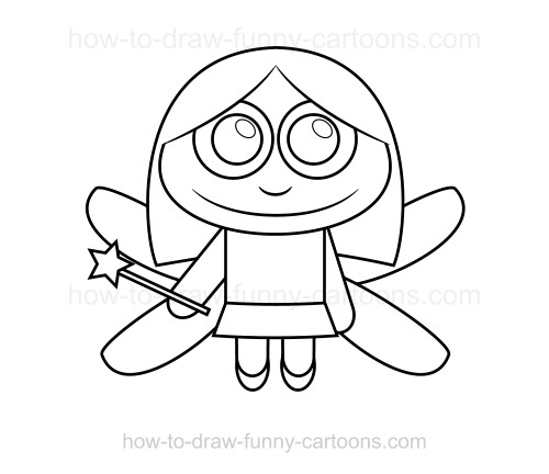 500x432 How To Draw A Fairy - Fairy Black And White Drawings
