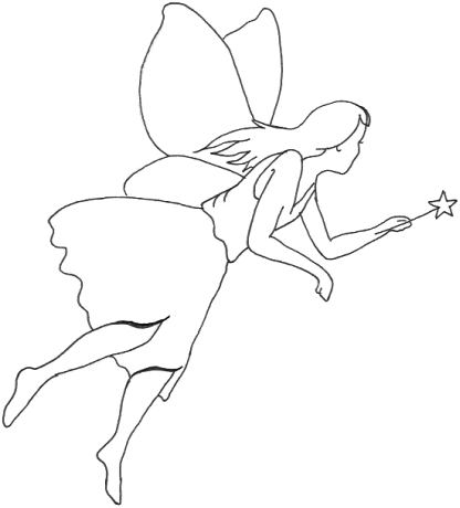 416x460 Huge Collection Of 'fairy Line Drawing' Download More Than - Fairy Black And White Drawings