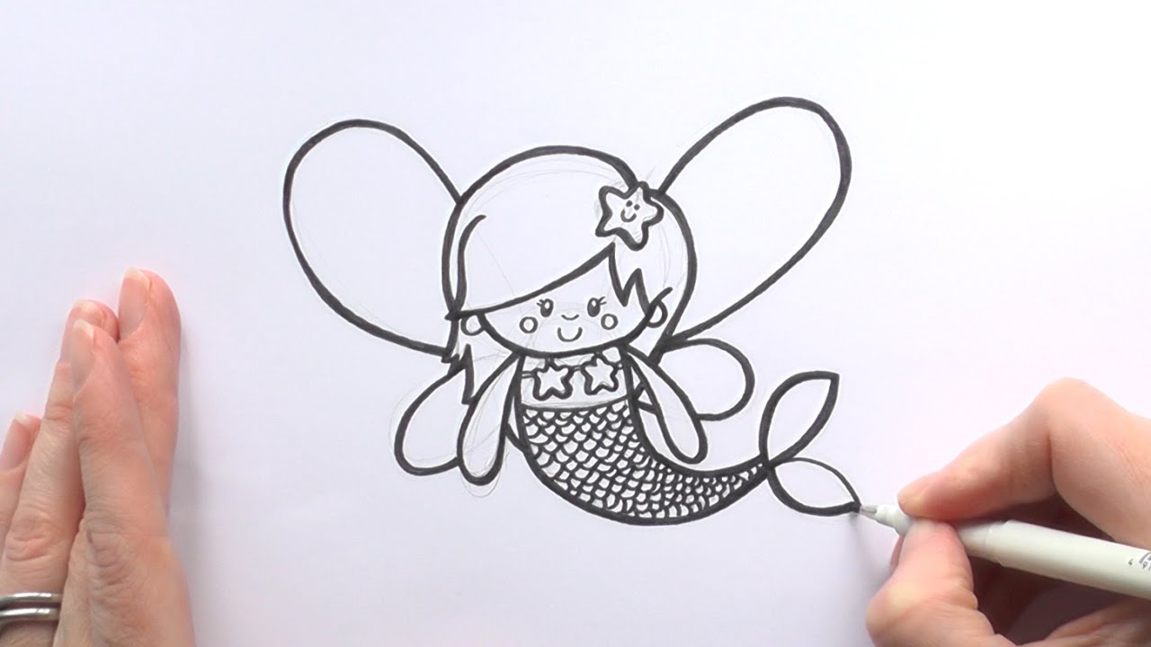 1280x720 How To Draw A Cartoon Fairy Mermaid - Fairy Cartoon Drawing