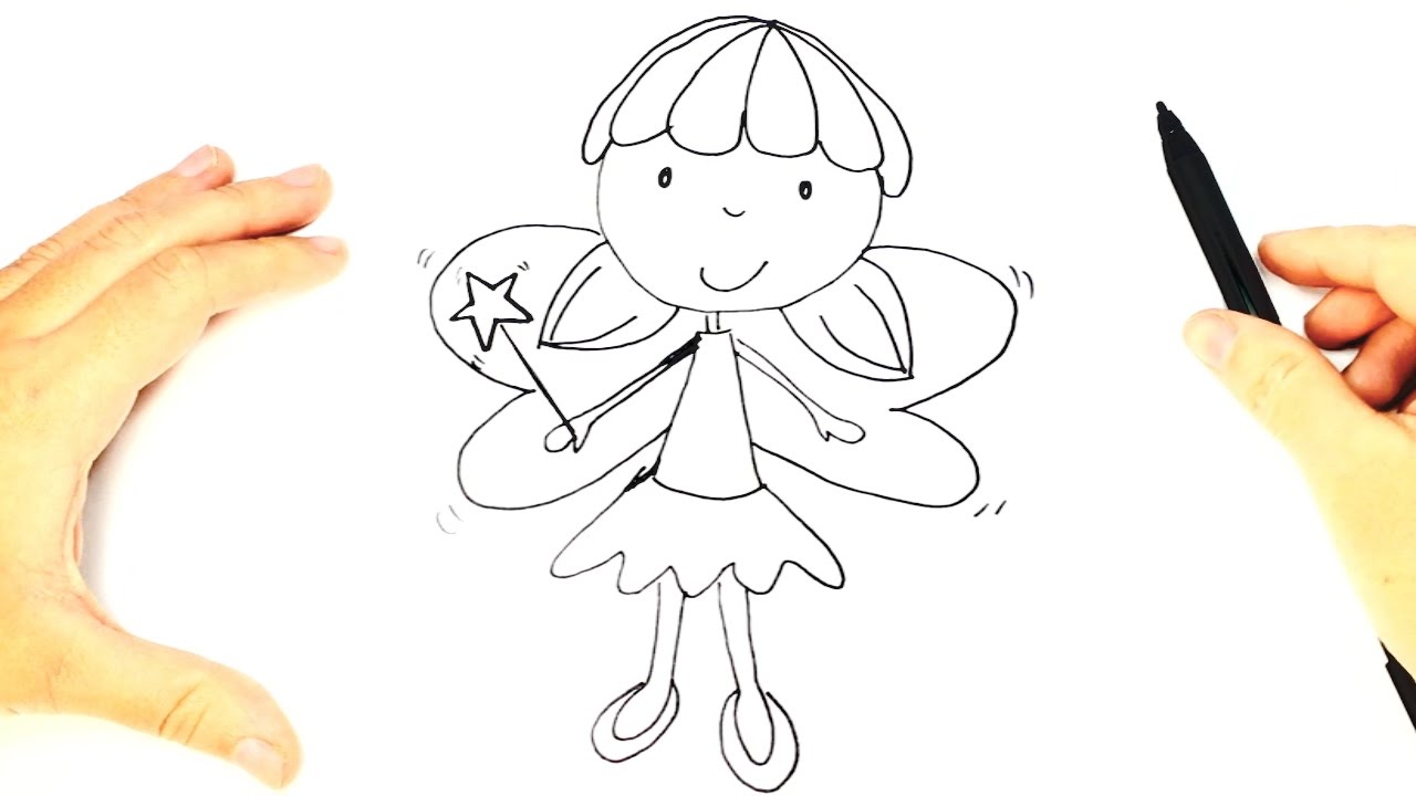 1280x720 how to draw a fairy for kids fairy drawing lesson step - Fairy Cartoon Drawing