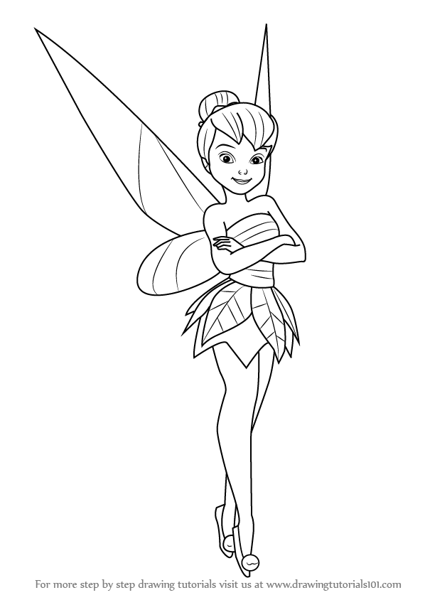 598x844 learn how to draw tinker fairy from tinker bell - Fairy Cartoon Drawing